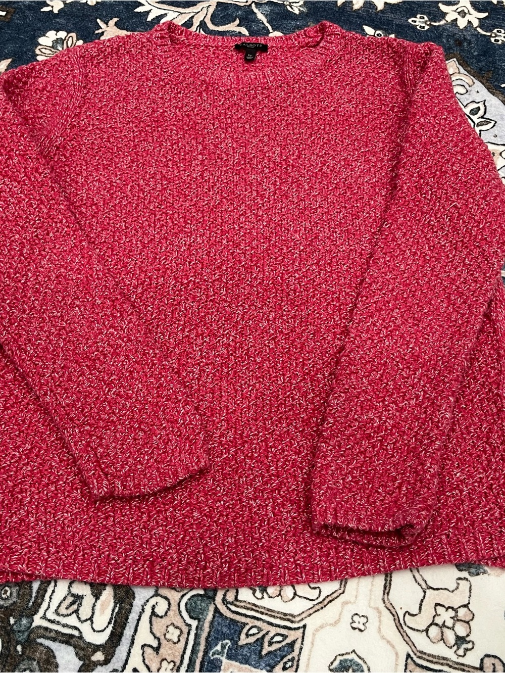 Talbots Marled Raspberry Crewneck Sweater